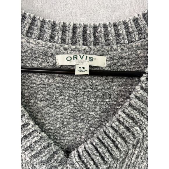 Orvis Gray Chenille V-Neck Pullover Sweater – Size Medium - Picture 5 of 6